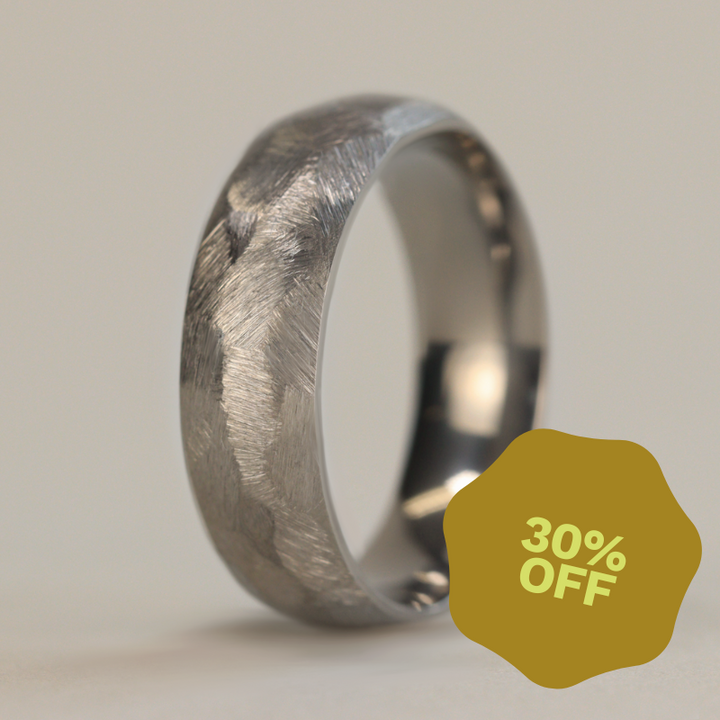 Titanium Rough Hammered Effect Wedding Ring - The Bolehills Titanium Rings