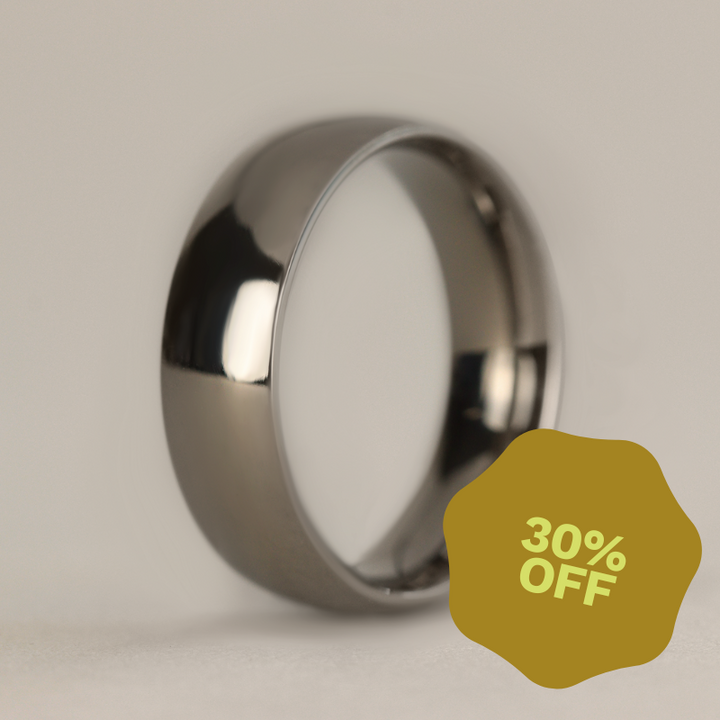 Titanium Polished Wedding Ring - The Ruskin Green
