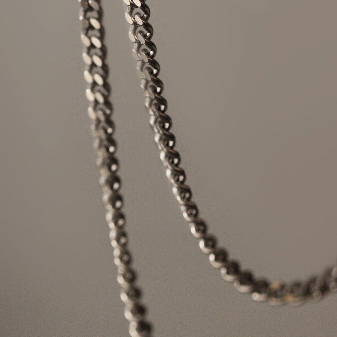 Titanium Flat Filed Curb Chain with Lobster Clasp - Made-to-Order Gifts/Merch