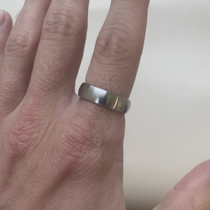 Matt/Satin Finish Court Shaped Cobalt Wedding Band - The Millhouses Ring