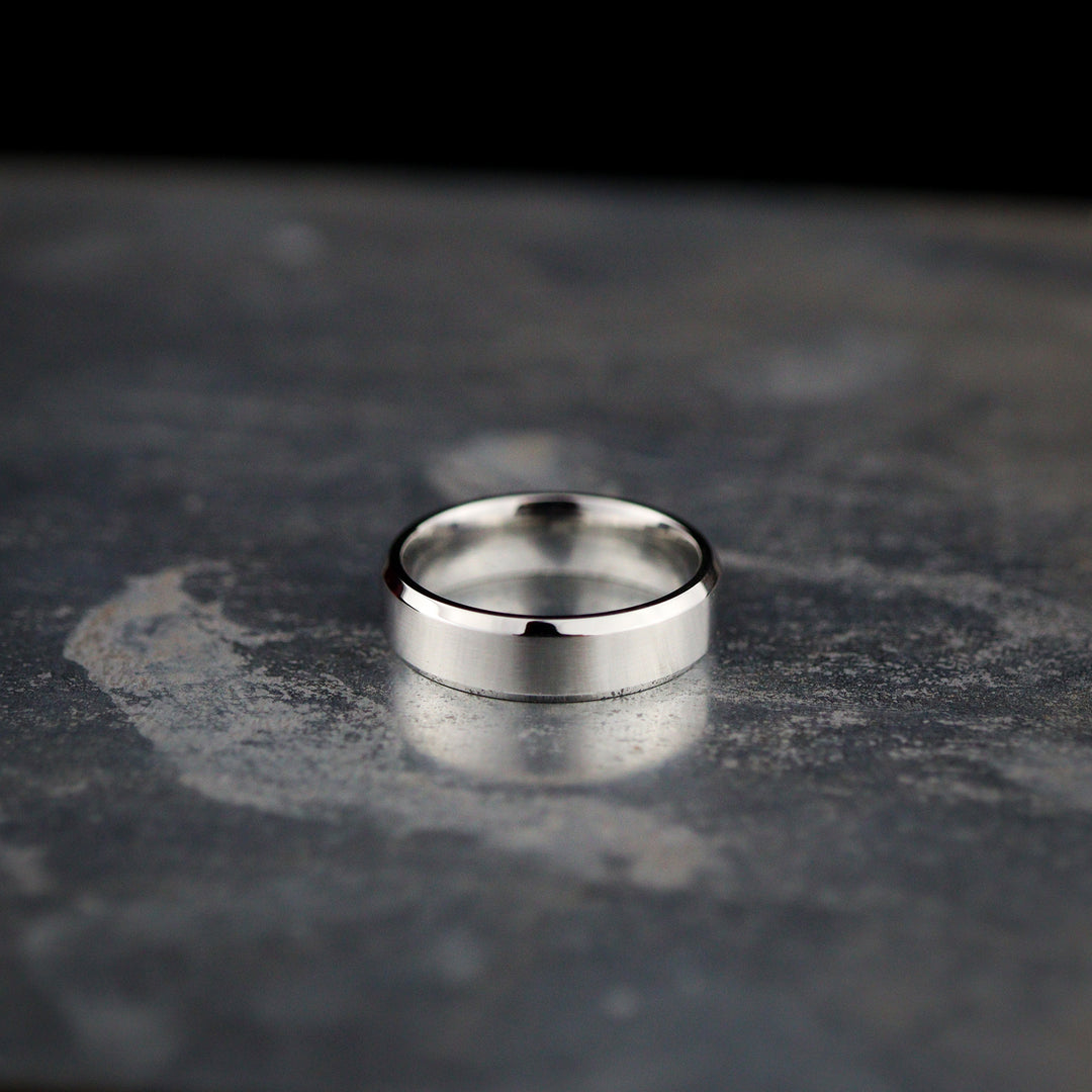 Bevelled Edge Cobalt Wedding Ring - The Crookes Valley Ring
