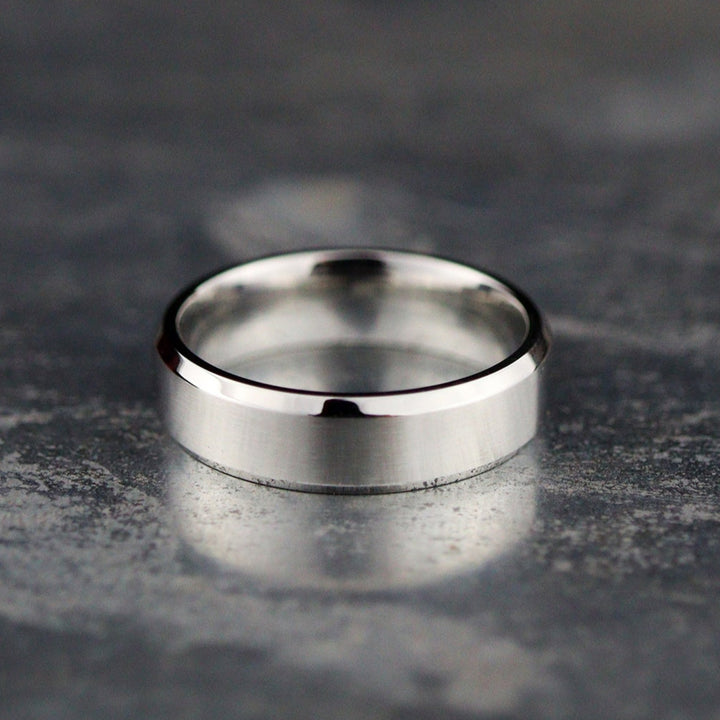 Bevelled Edge Cobalt Wedding Ring - The Crookes Valley Ring