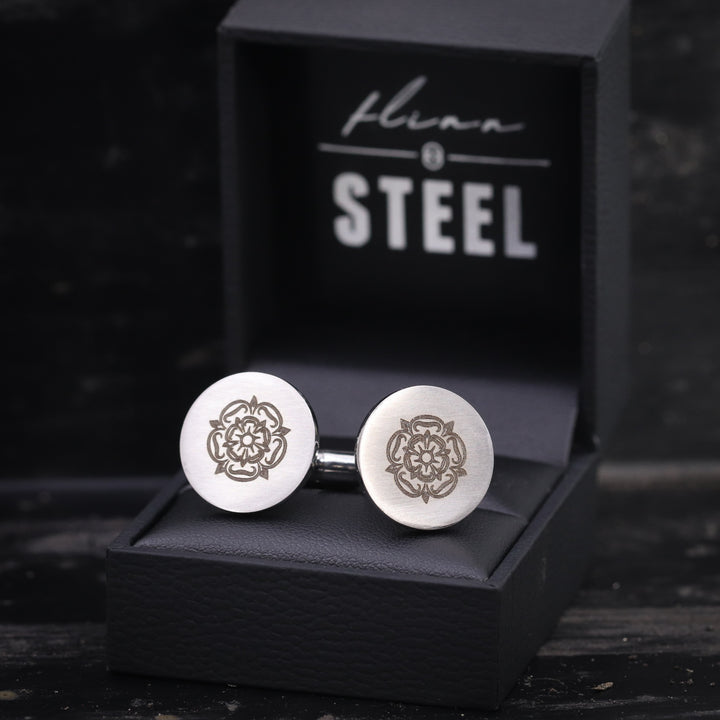 Stainless Steel Yorkshire Rose Cufflinks