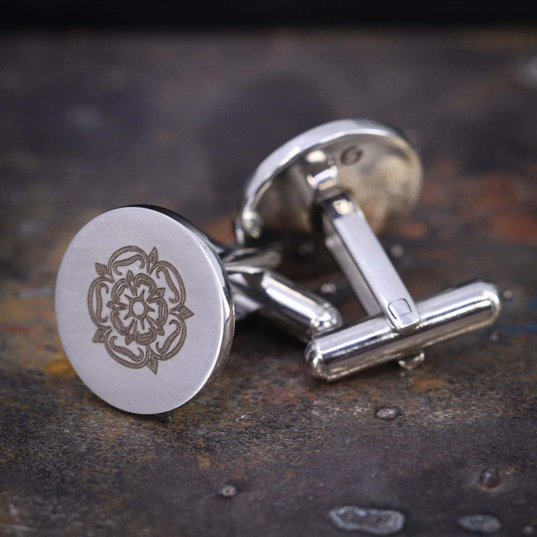 Stainless Steel Yorkshire Rose Cufflinks