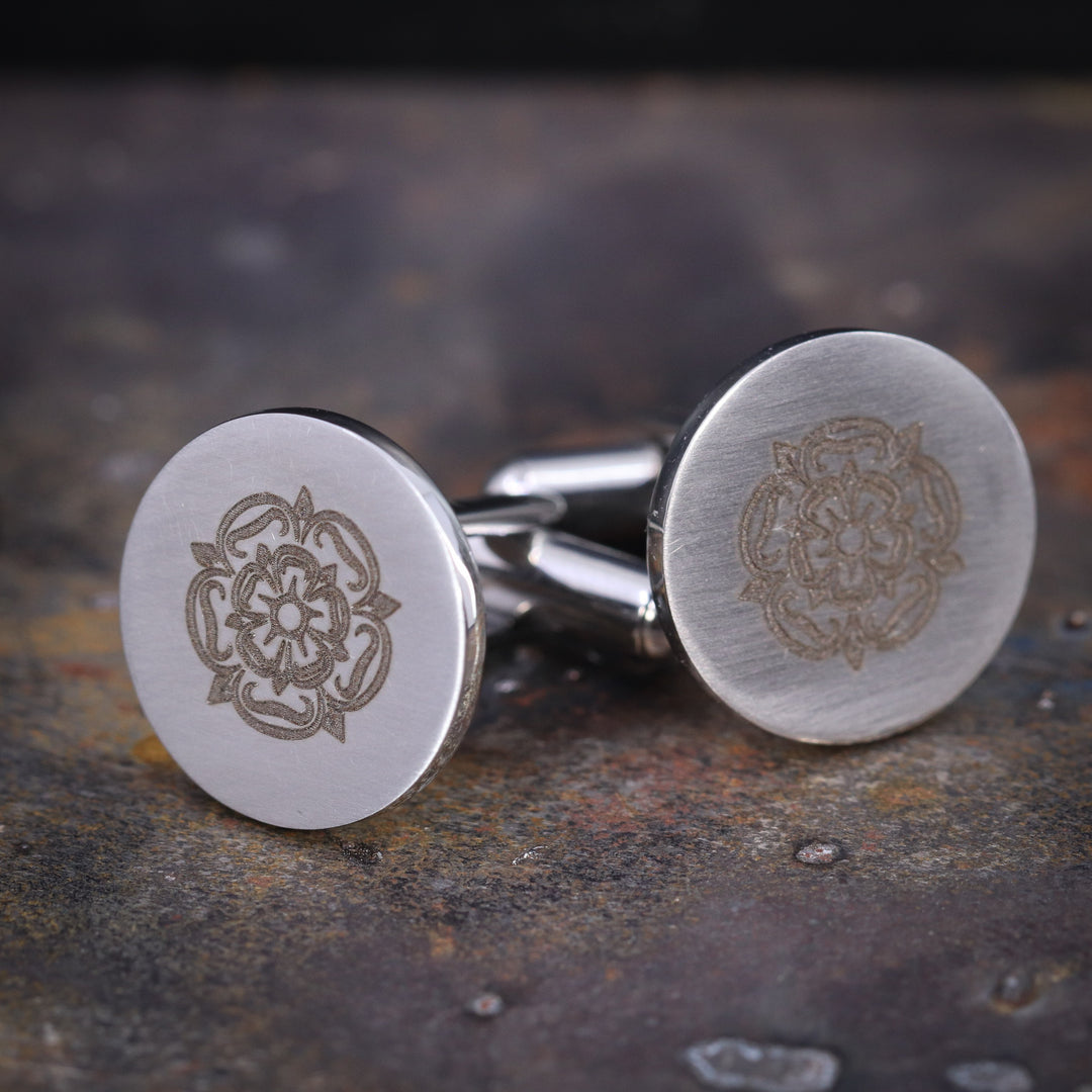 Stainless Steel Yorkshire Rose Cufflinks