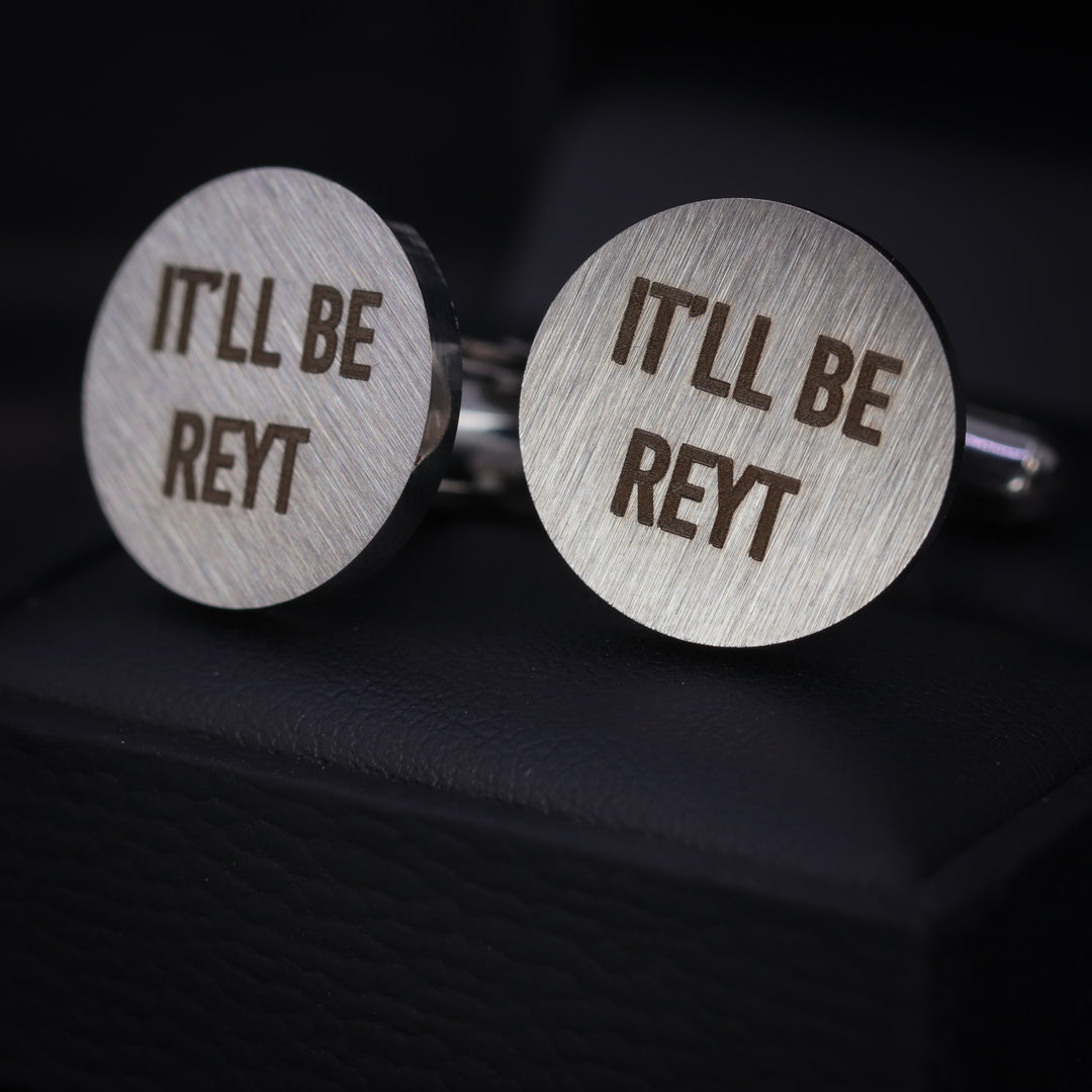 Stainless Steel Yorkshire Cufflinks 'It'll Be Reyt'