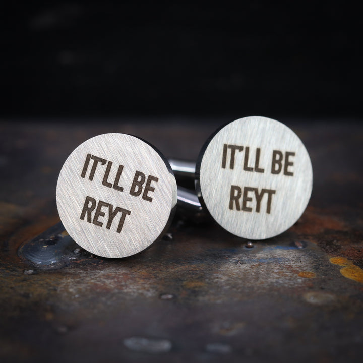 Stainless Steel Yorkshire Cufflinks 'It'll Be Reyt'