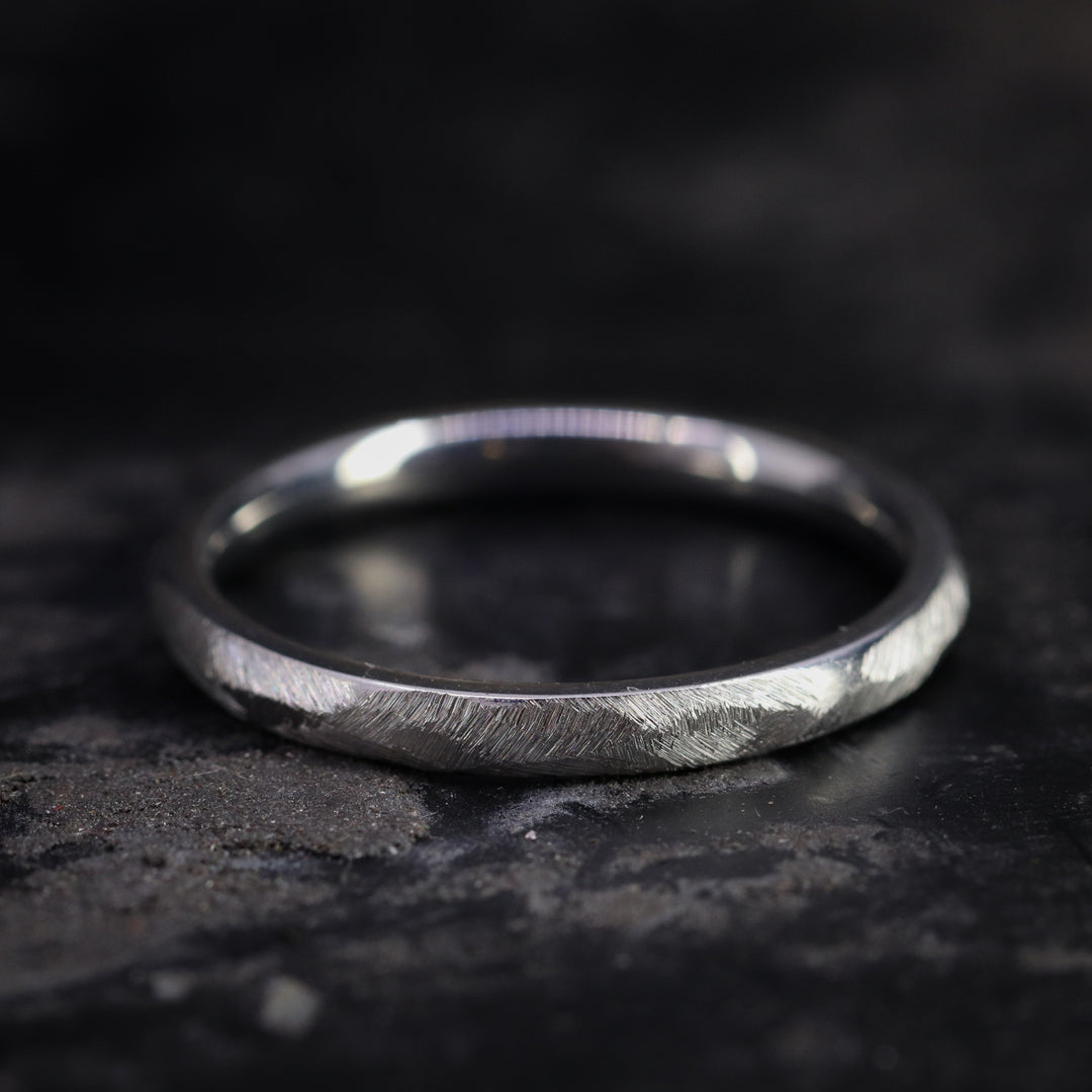 Slim Textured Effect Stainless Steel Wedding Ring - The Ecclesall