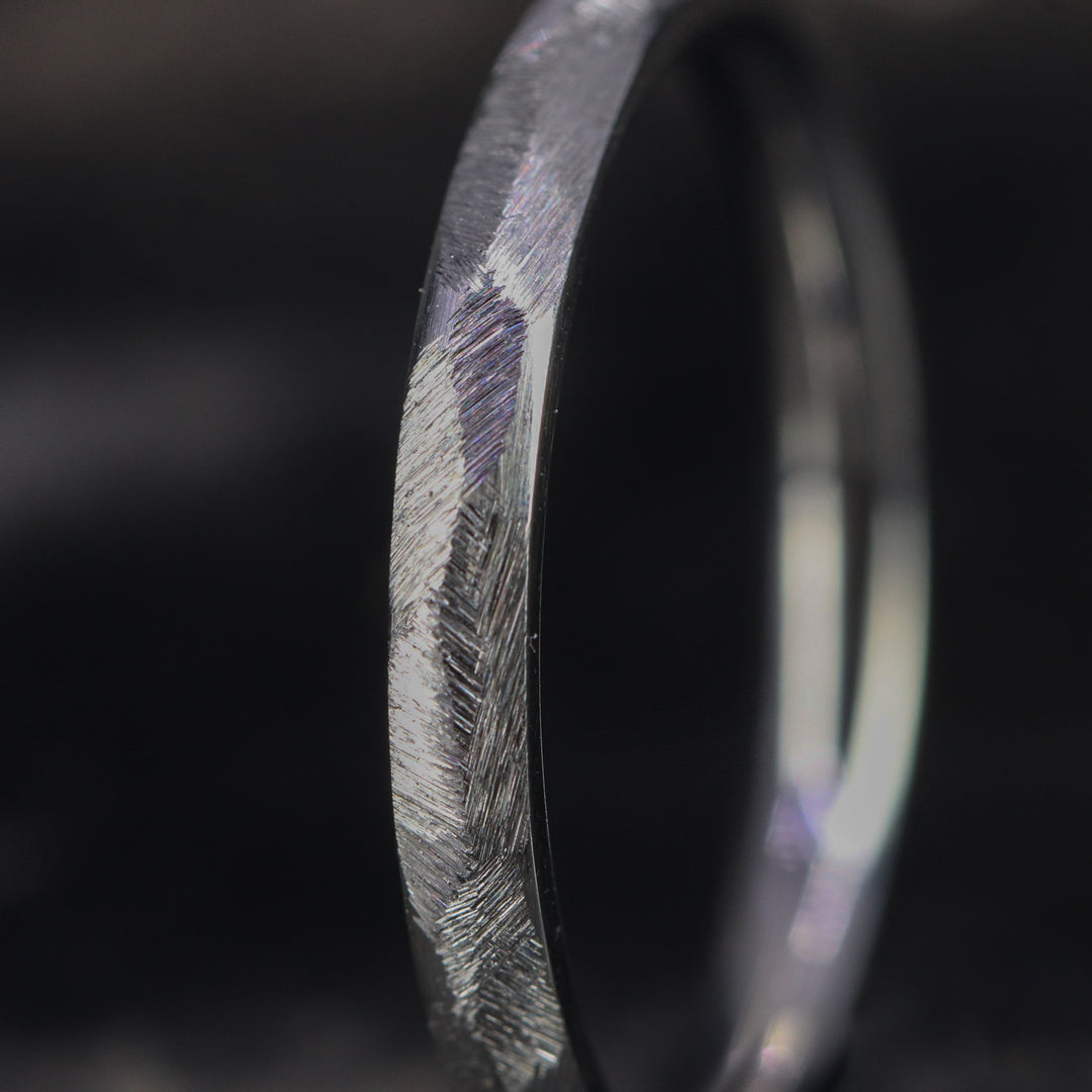 Slim Textured Effect Stainless Steel Wedding Ring - The Ecclesall