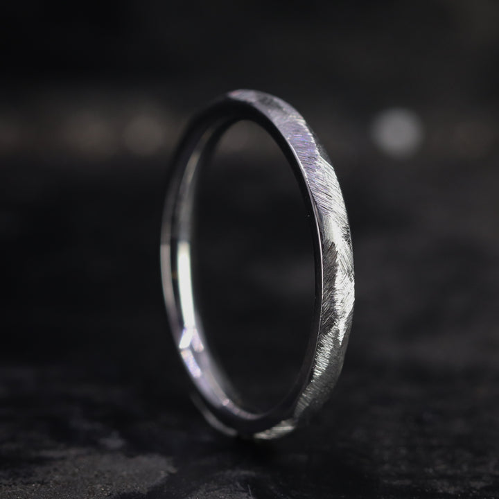 Slim Textured Effect Stainless Steel Wedding Ring - The Ecclesall