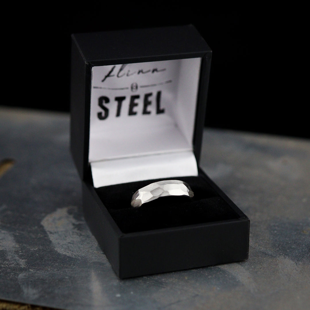 Hammered Effect Cobalt Wedding Ring - The Rivelin Valley