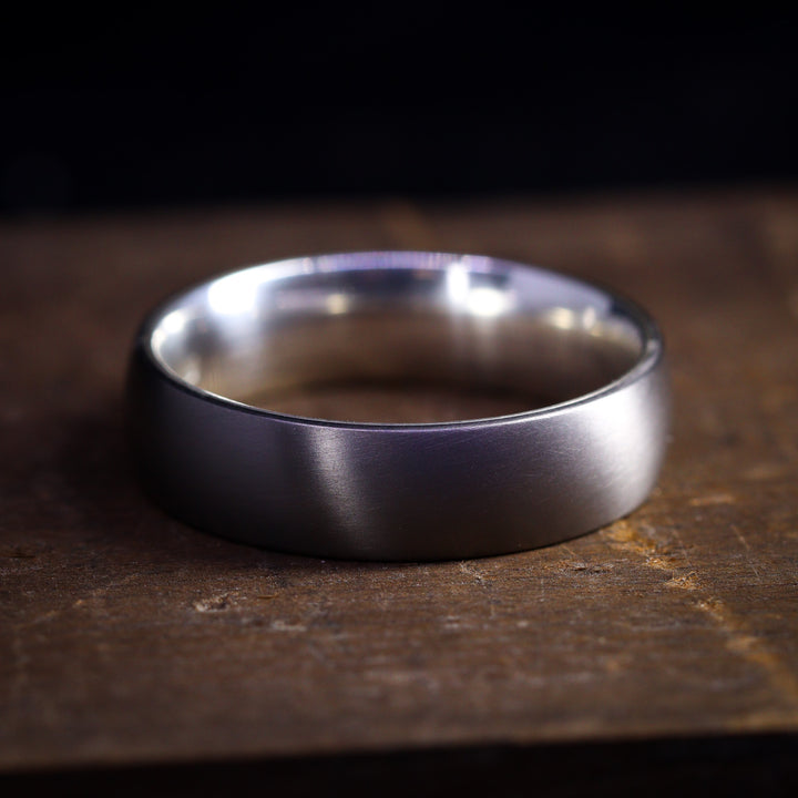 Silver Inside Wrap Titanium Wedding Ring - The Ladybower - Made-to-Order