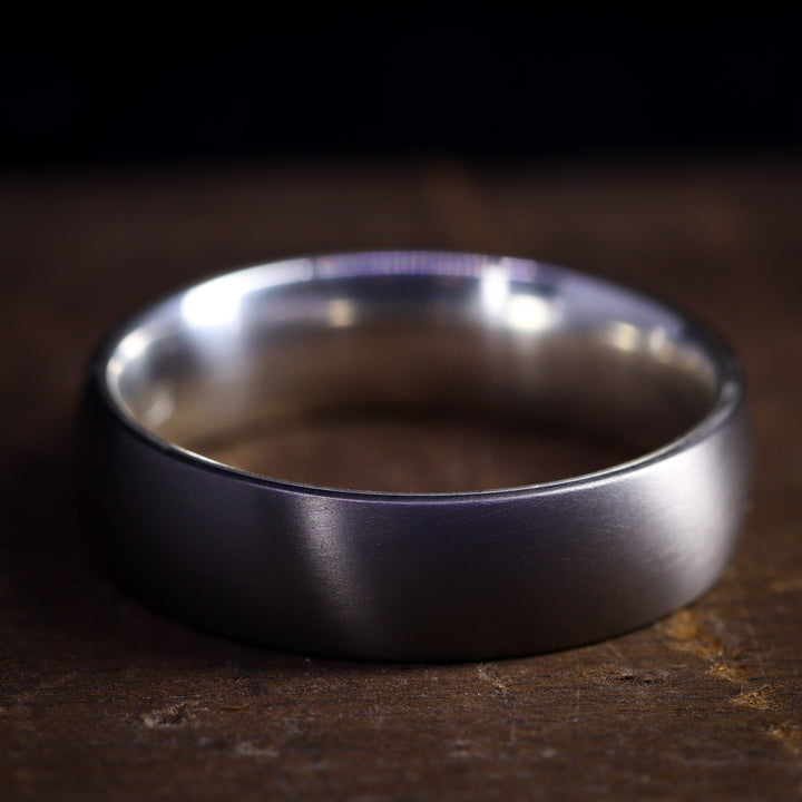 Silver Inside Wrap Titanium Wedding Ring - The Ladybower - Made-to-Order