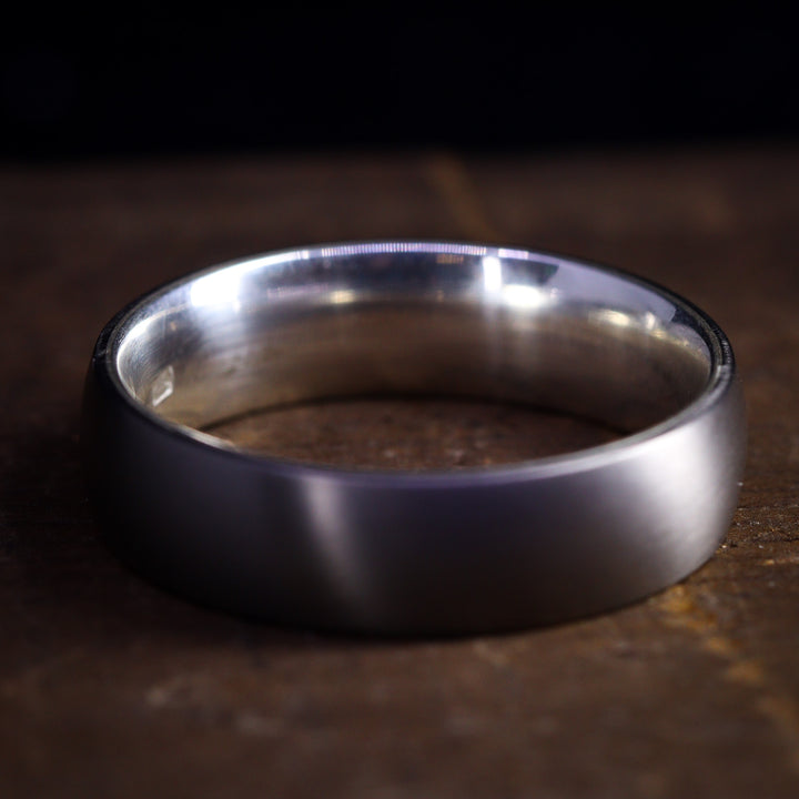 Silver Inside Wrap Titanium Wedding Ring - The Ladybower - Made-to-Order