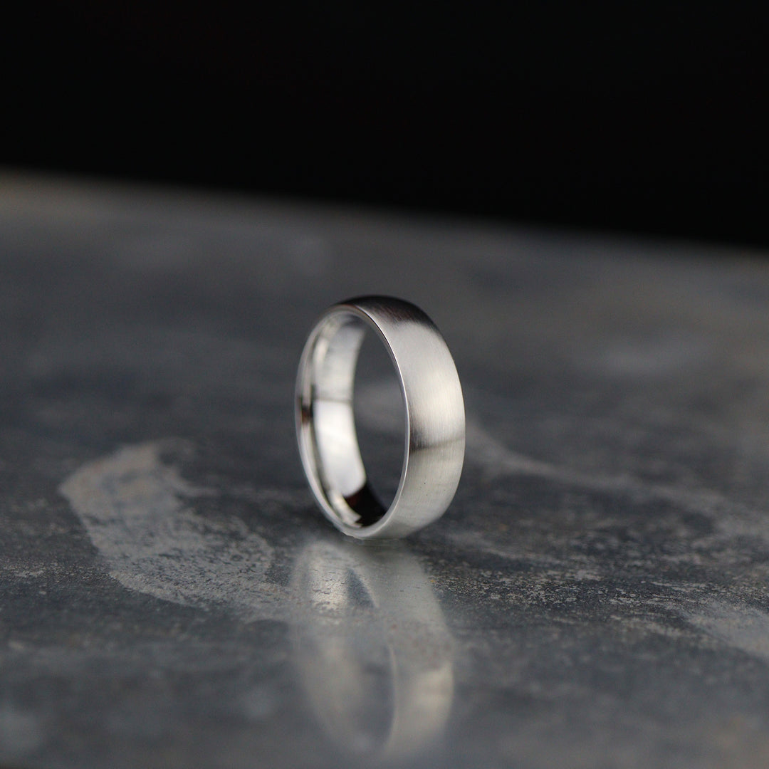 *SALE* Matt/Satin Finish Court Shaped Cobalt Wedding Band - The Millhouses Ring Cobalt Rings