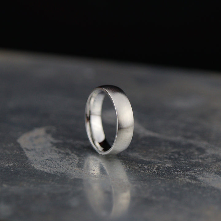 *SALE* Matt/Satin Finish Court Shaped Cobalt Wedding Band - The Millhouses Ring Cobalt Rings
