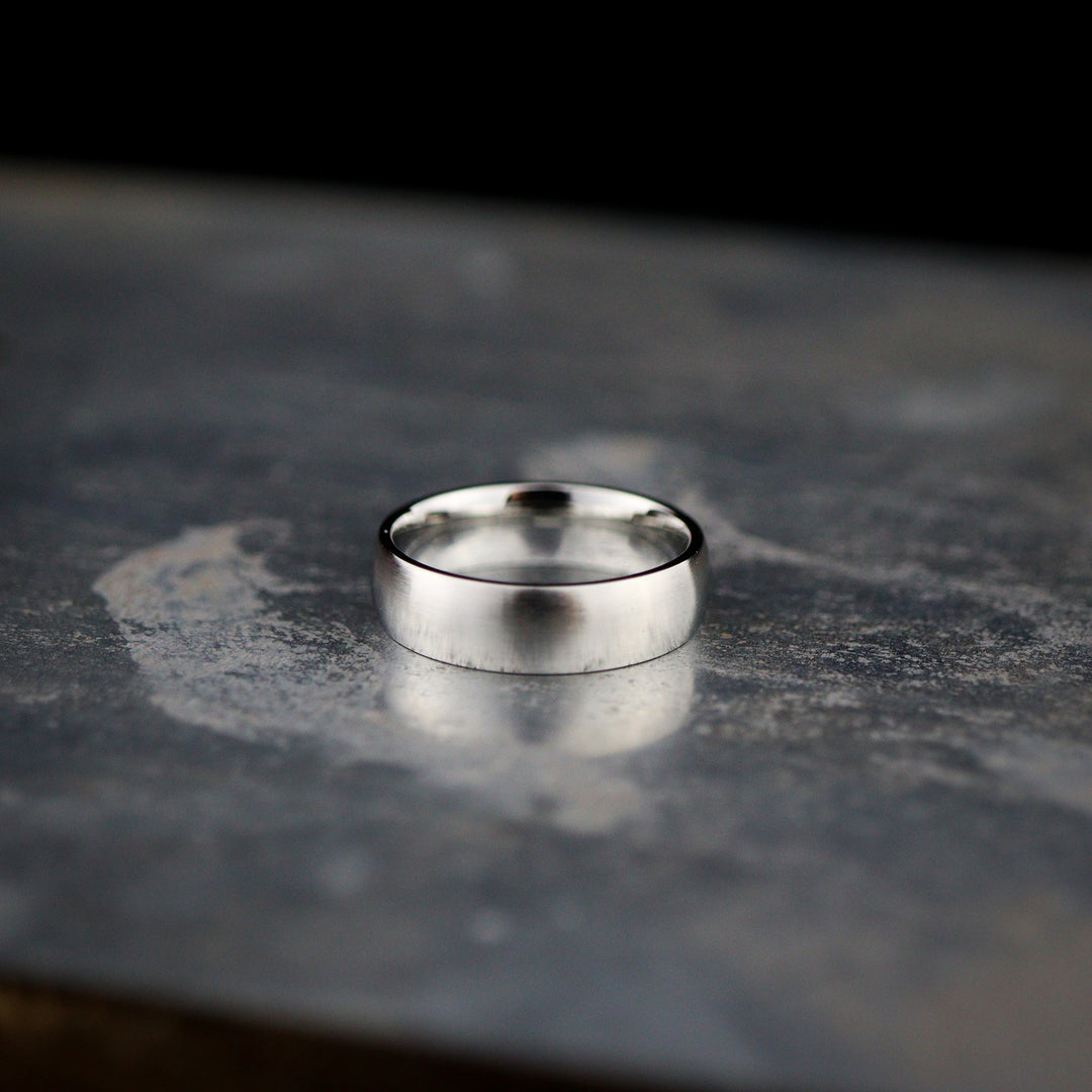 *SALE* Matt/Satin Finish Court Shaped Cobalt Wedding Band - The Millhouses Ring Cobalt Rings