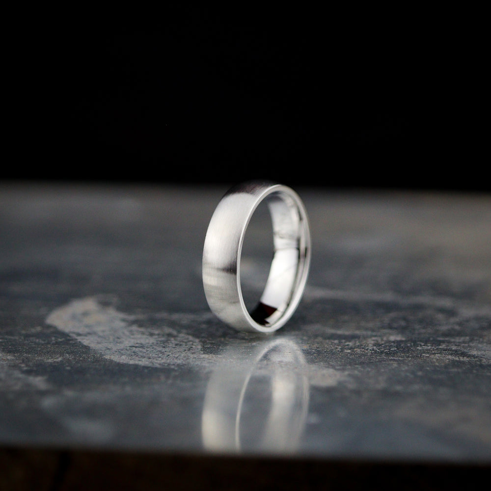 *SALE* Matt/Satin Finish Court Shaped Cobalt Wedding Band - The Millhouses Ring Cobalt Rings