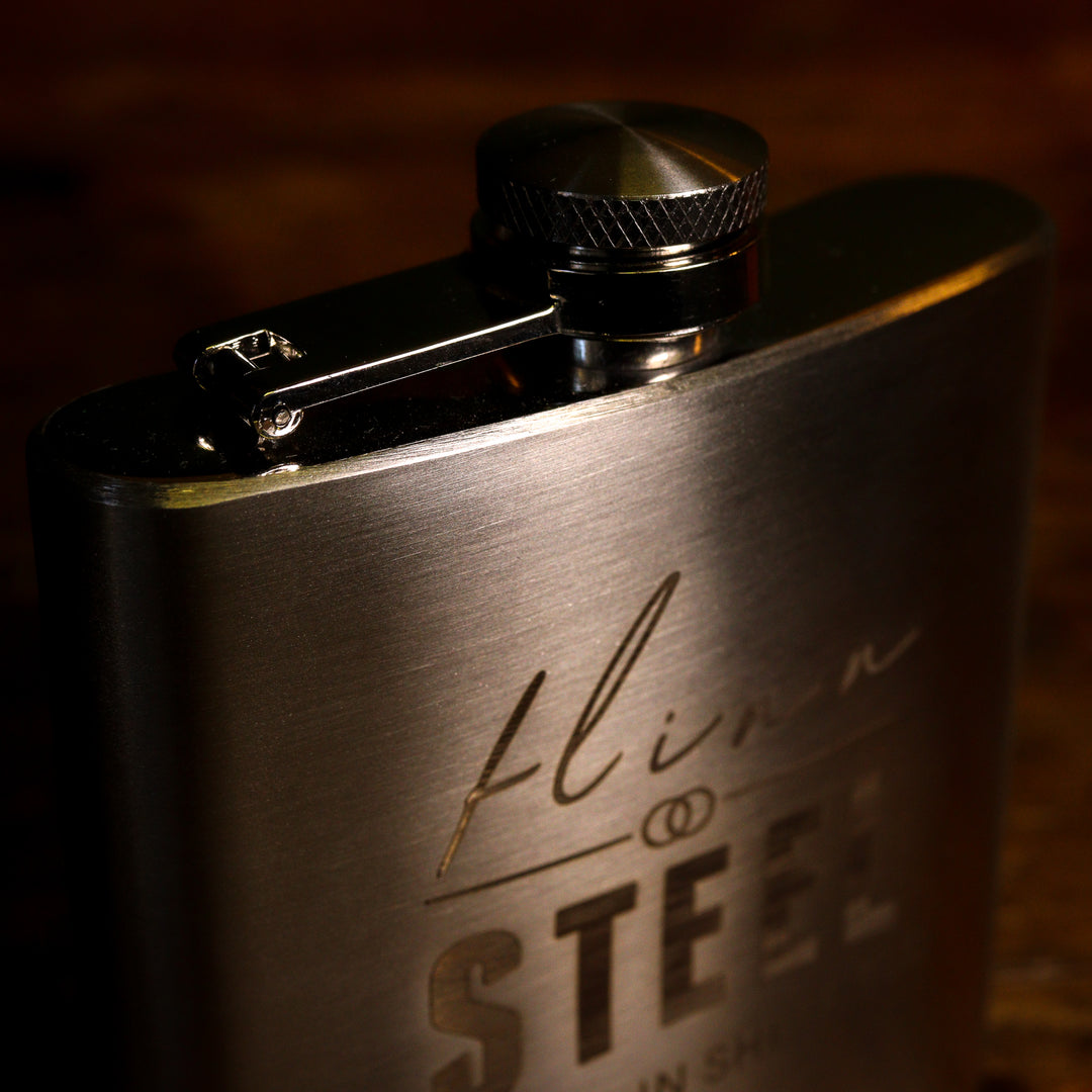 Reyt Good Gifts | Flinn & Steel Gift Bundle - Stainless Steel Multi-Tool Knife & 6oz Hipflask