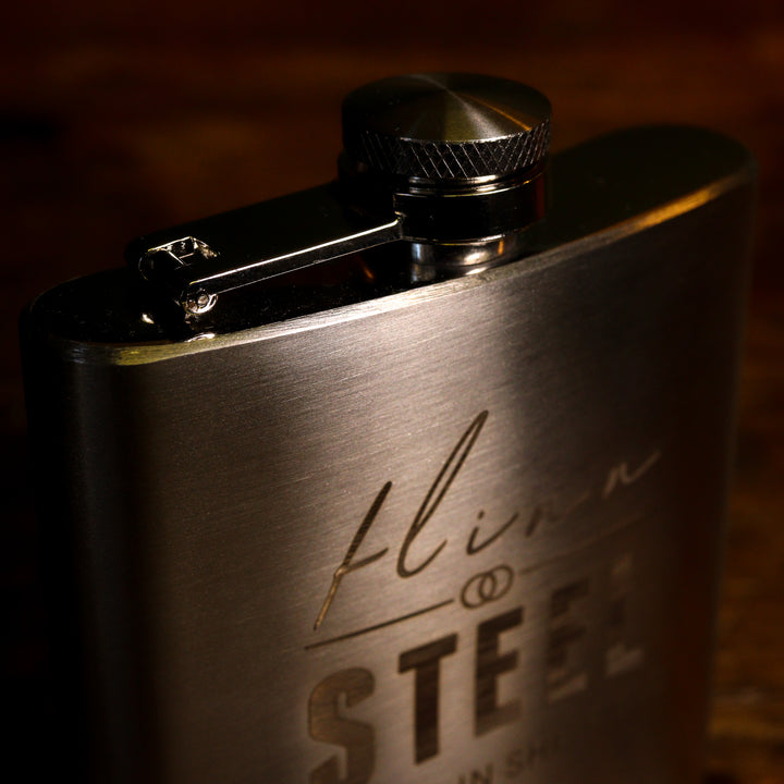 Reyt Good Gifts | Ultimate Flinn & Steel Gift Bundle - Stainless Steel Multi-Tool Knife, 6oz Hipflask & Your Choice of Cufflinks