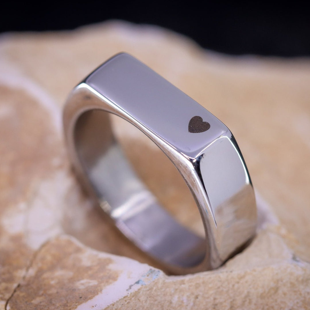 Polished Stainless Steel Signet Ring - The Abbeydale Signet, Flinn And  Steel