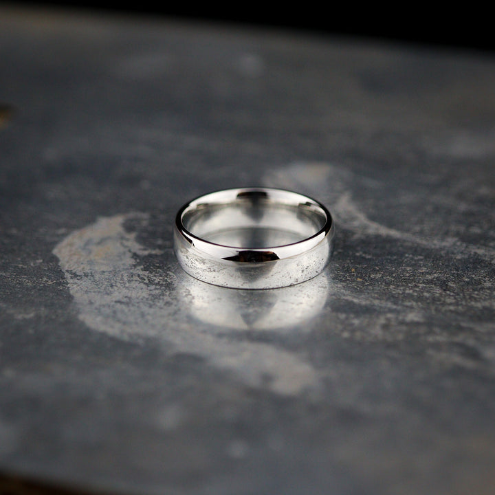 *SALE* Polished Court Shaped Cobalt Wedding Band - The Ruskin Green Ring Cobalt Rings