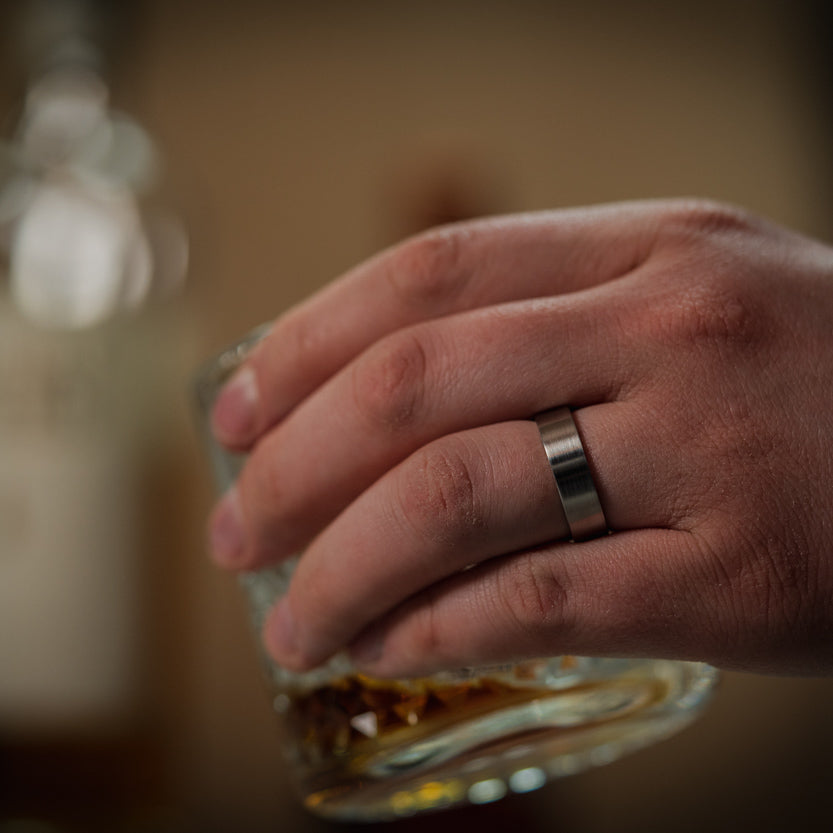 Flat Matt/Satin Titanium Wedding Ring - The Norfolk Ring
