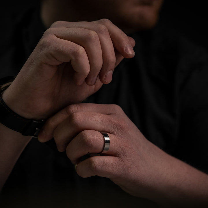 Flat Matt/Satin Titanium Wedding Ring - The Norfolk Ring Titanium Rings