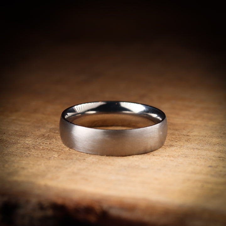Matt/Satin Finish Court Shaped Stainless Steel Wedding Band - The Millhouses Ring