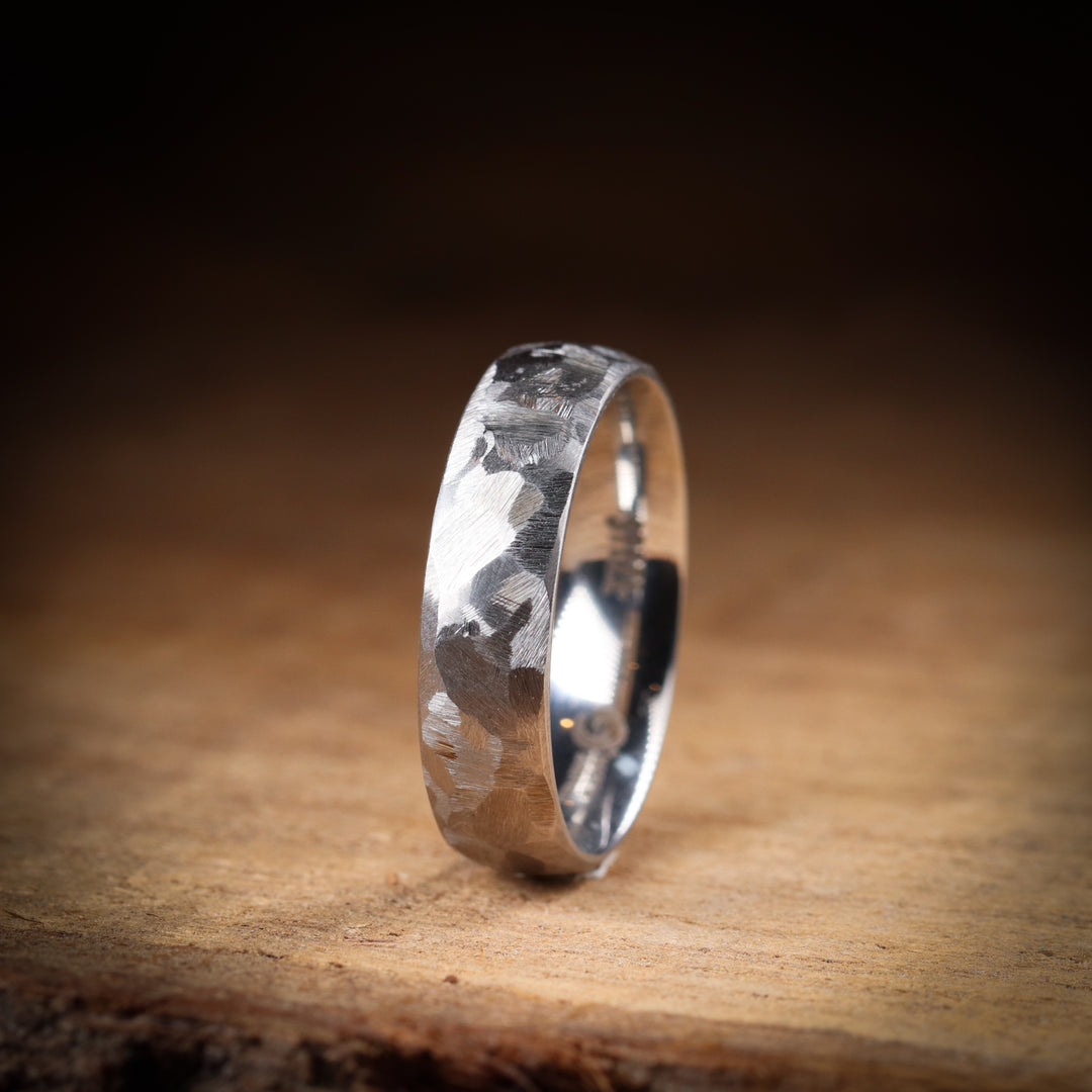 Rough Textured Effect Stainless Steel Wedding Ring - The Bolehills