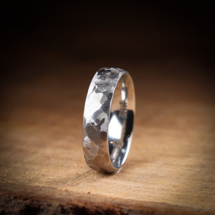 Rough Textured Effect Stainless Steel Wedding Ring - The Bolehills