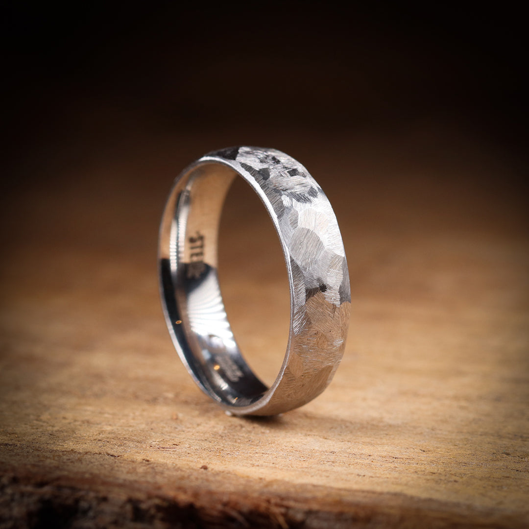 Rough Textured Effect Stainless Steel Wedding Ring - The Bolehills