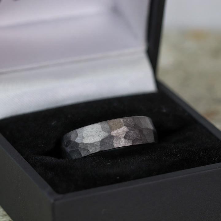 Hammered Effect Tantalum Wedding Ring - The Rivelin Valley