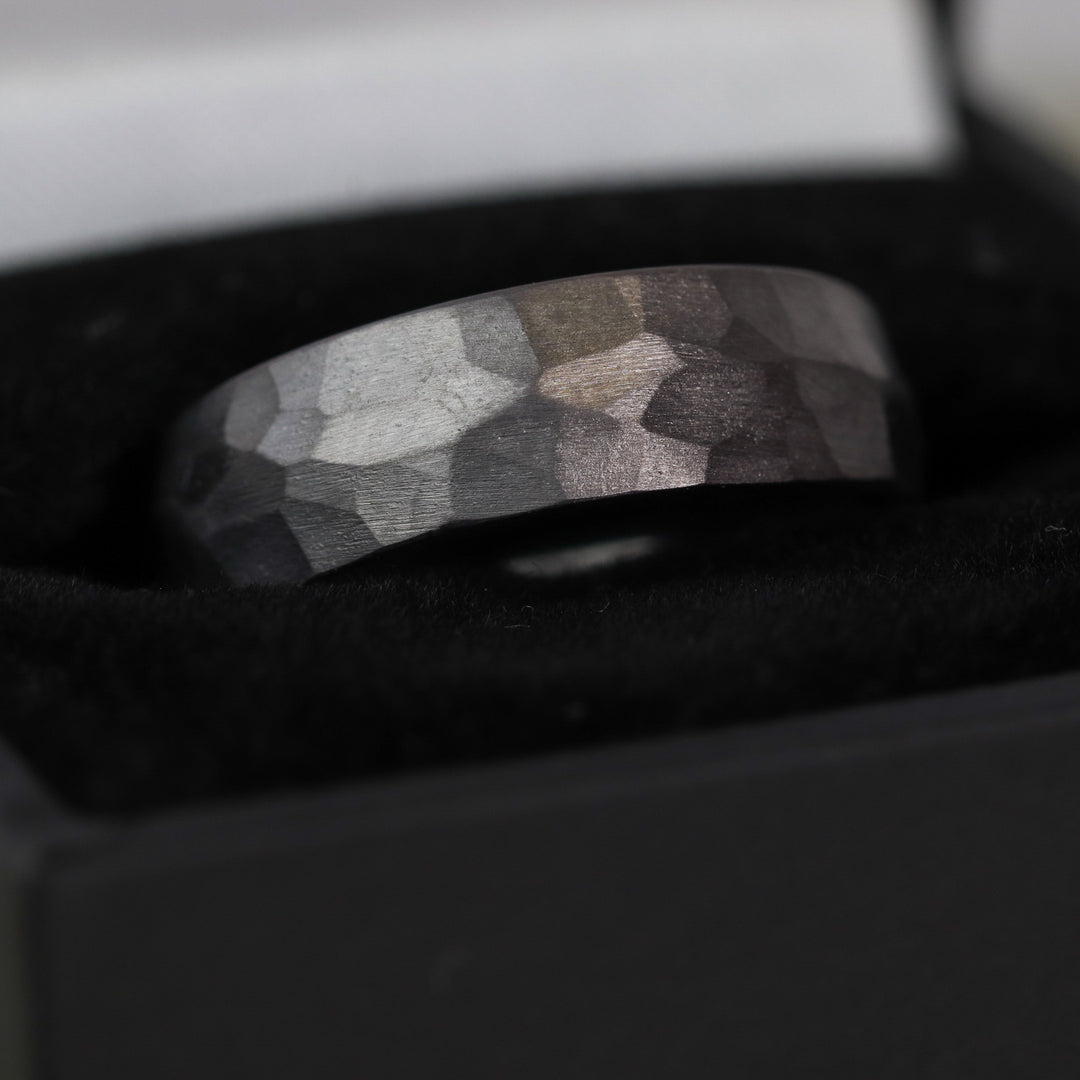 Hammered Effect Tantalum Wedding Ring - The Rivelin Valley