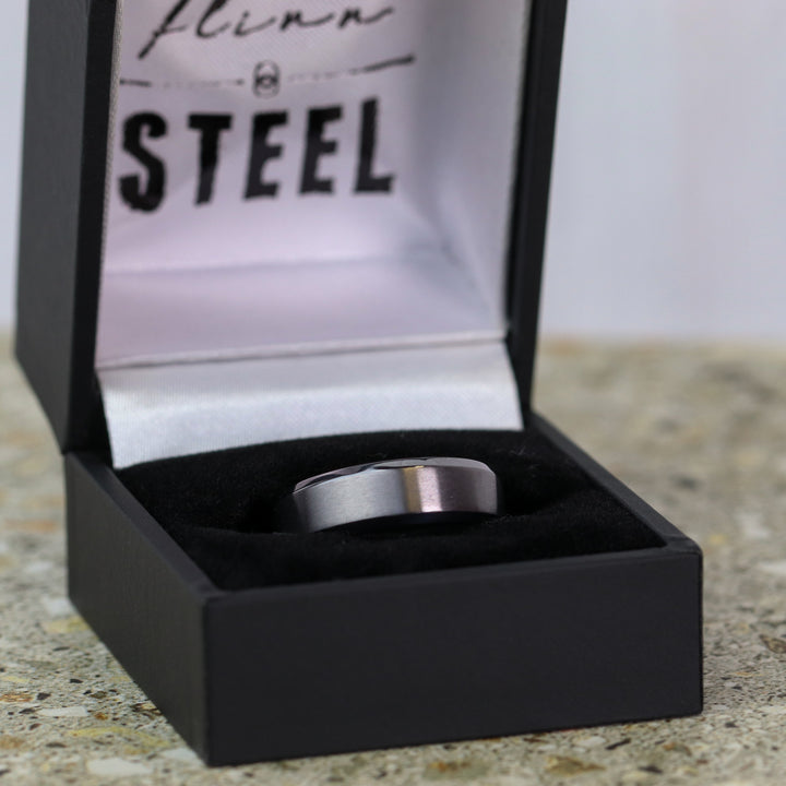 Bevelled Edge Tantalum Wedding Ring - The Crookes Valley Ring