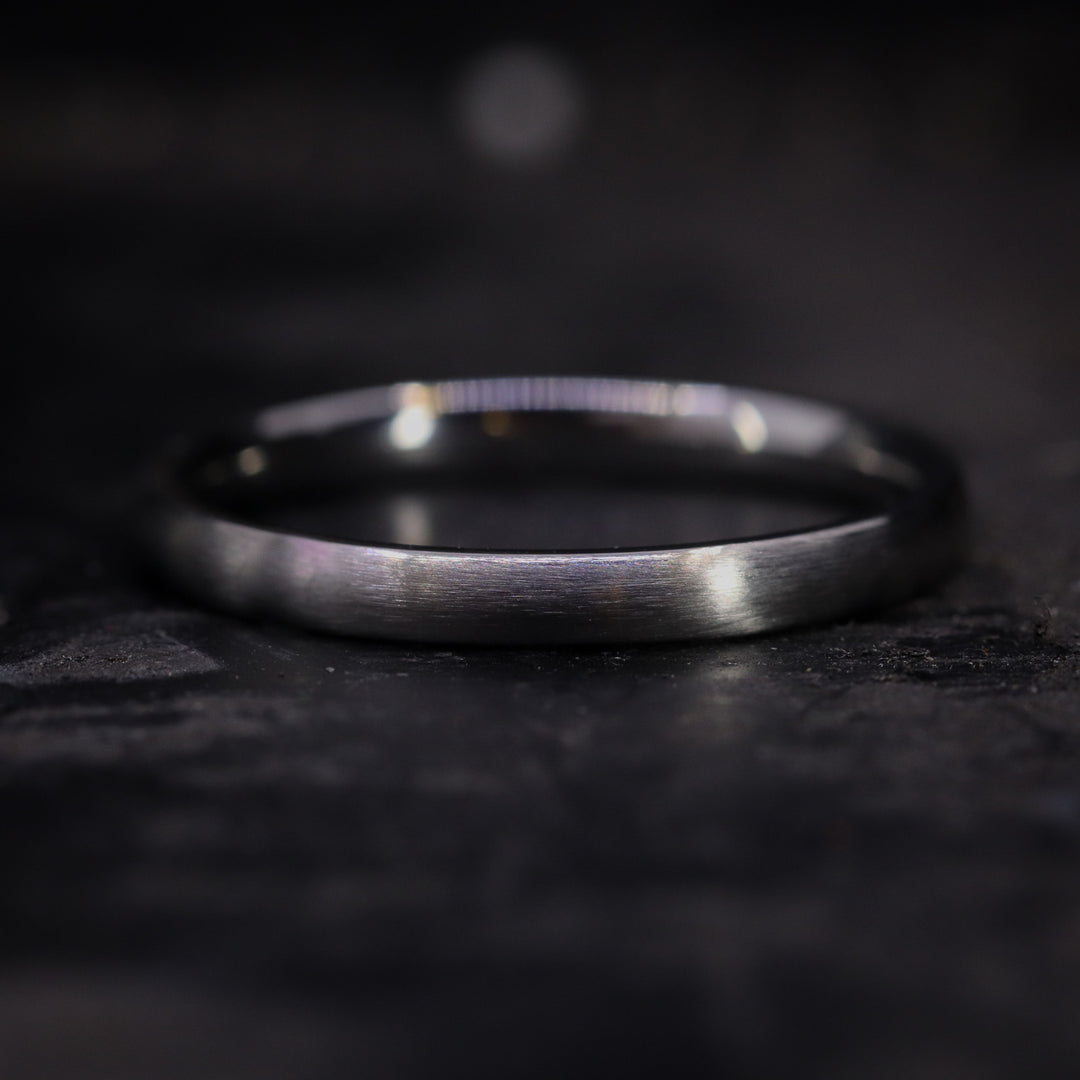 Slim Matt/Satin Stainless Steel Wedding Ring - The Winter Gardens