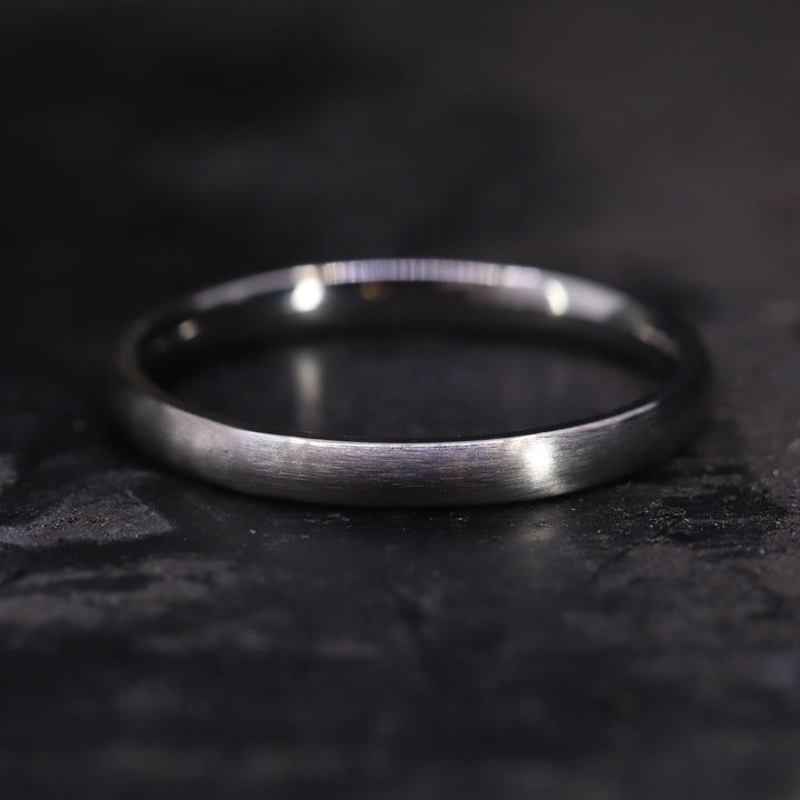 Slim Matt/Satin Stainless Steel Wedding Ring - The Winter Gardens