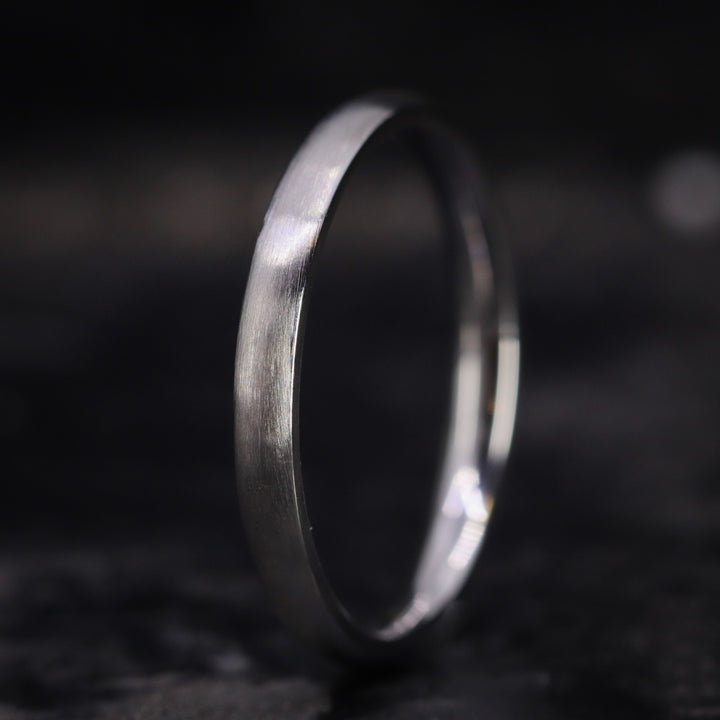 Slim Matt/Satin Stainless Steel Wedding Ring - The Winter Gardens