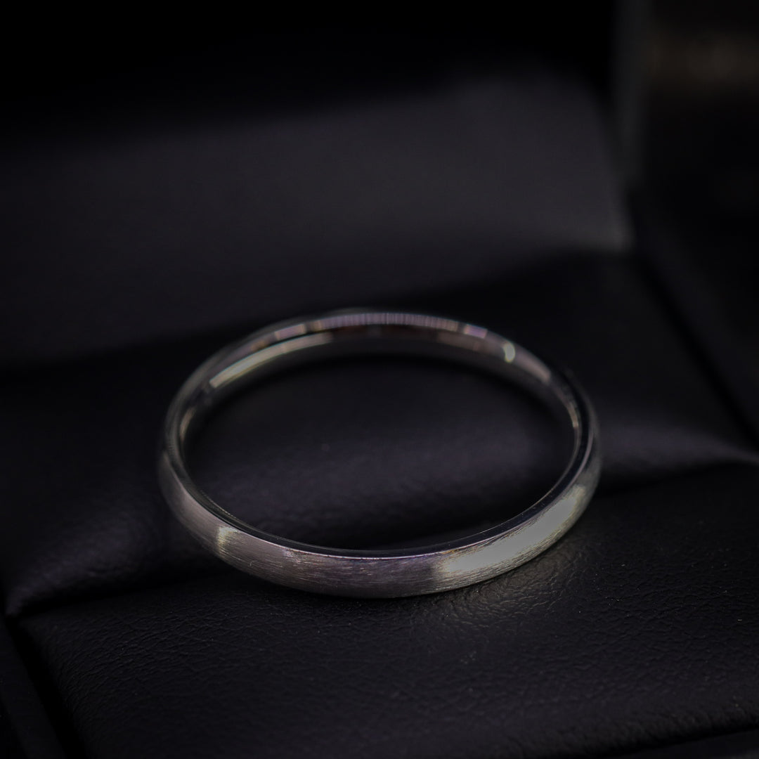 Slim Matt/Satin Stainless Steel Wedding Ring - The Winter Gardens