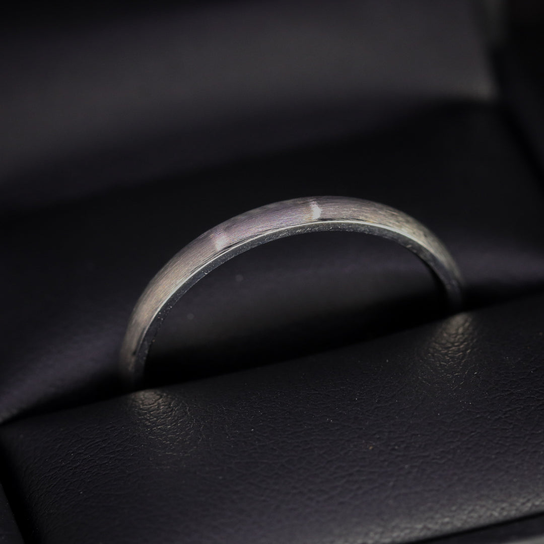 Slim Matt/Satin Stainless Steel Wedding Ring - The Winter Gardens