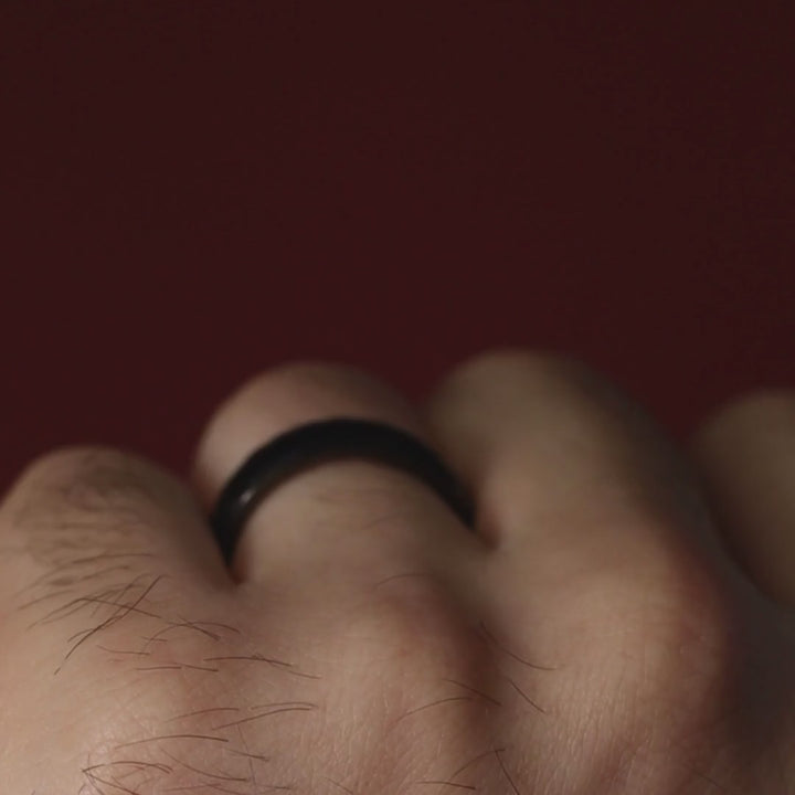 Hammered Effect Black Super Titanium Wedding Ring - Limited Edition - The Rivelin Valley Super Titanium Rings
