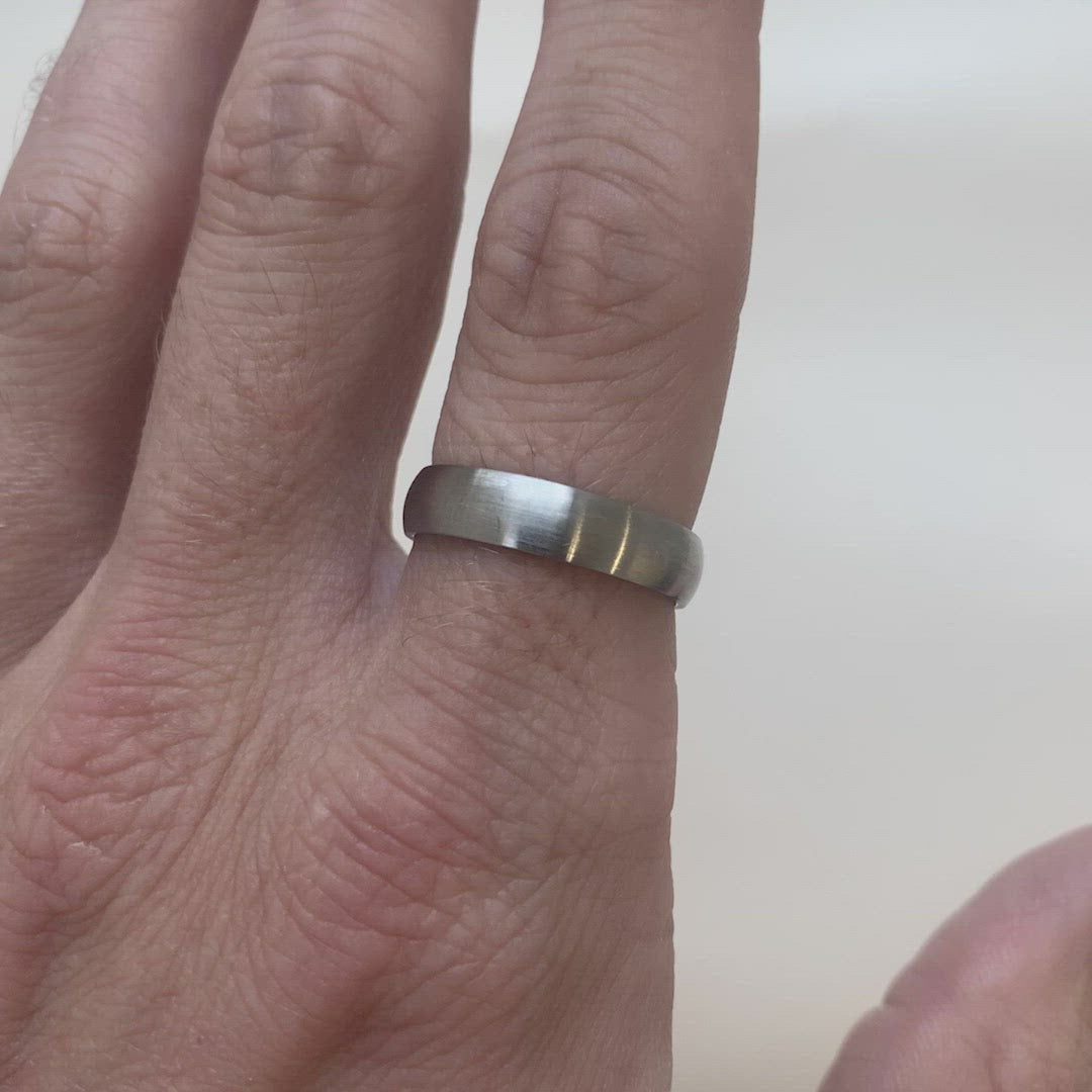 Matt/Satin Finish Court Shaped Stainless Steel Wedding Band - The Millhouses Ring