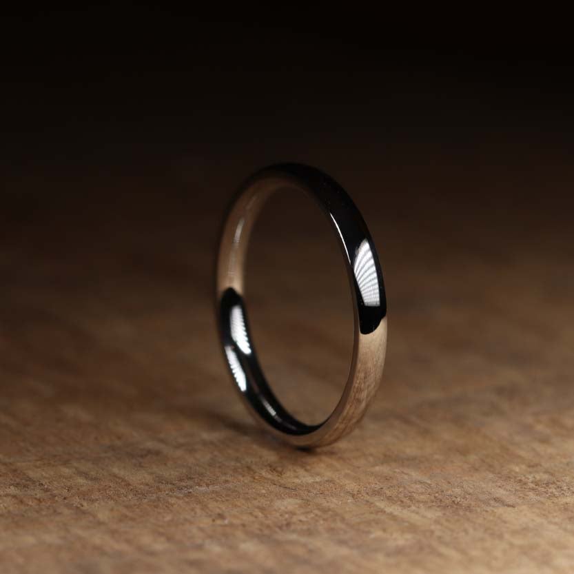 Slim Polished Precious Metal Wedding Ring - The Bingham - Made-to-Order