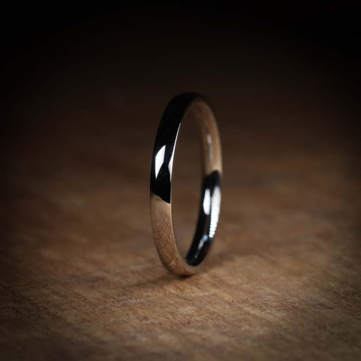 Slim Polished Precious Metal Wedding Ring - The Bingham - Made-to-Order